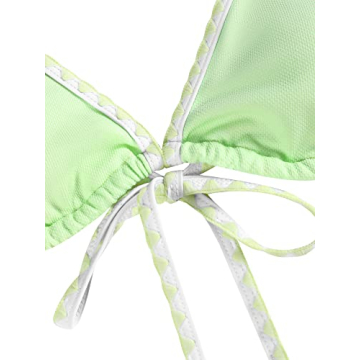 ZAFUL Floral Triangle Bikini Set Mint Green Two Piece Swimsuit