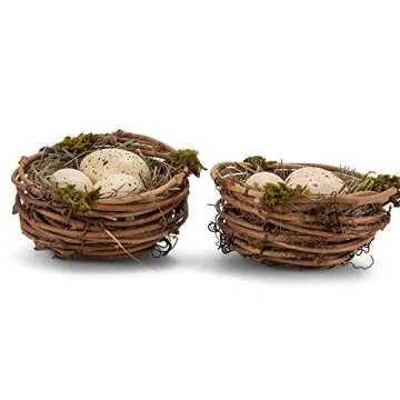 Stylish RAZ Imports Faux Bird's Nests, Easter Decor Set of 2