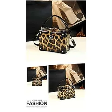 HANSOMFY Fashion Women's Top Handle Satchel Handbags Leather Evening Bag Purses Small Hard Square Bo...