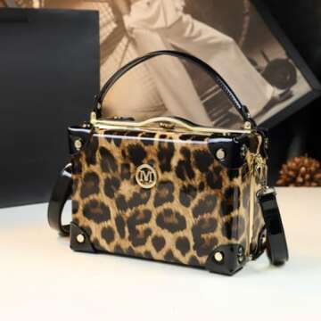 Elegant HANSOMFY Women's Leather Satchel Evening Handbag