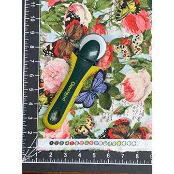 Butterflies & Roses Cotton Fabric by The Yard, Precut 1 Yard Pieces