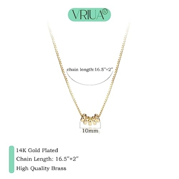 VRIUA Dainty Gold Necklace 14k Plated for Women