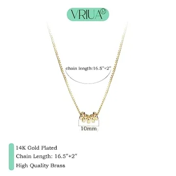 VRIUA Dainty Gold Necklace 14k Plated for Women