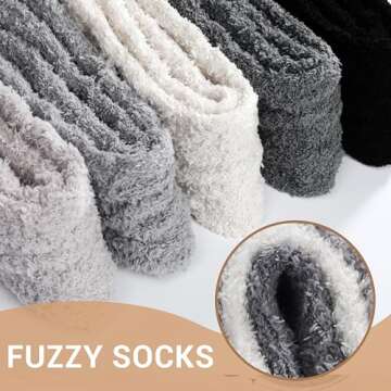 Avisky Fuzzy Socks for Women - 5 Pairs Fuzzy Socks Winter, Soft Cozy Fluffy Slipper for Women Winter Warm Sleeping Socks