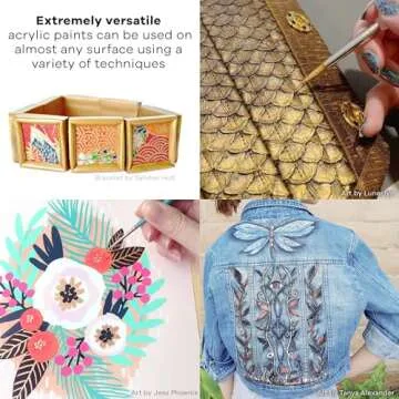 Jacquard Lumiere 2.25oz Fabric Paint Halo Blue Gold - Metallic Paint for Fabric, Leather, Canvas, Paper and Wood - Light-bodied Metallic Acrylic Paint - Lightfast & Vibrant Metallic Acrylic Paints