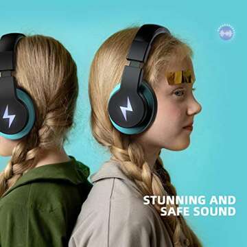 Bluetooth Headphones for Kids, Wireless/Wired Headphones Light Up, Bluetooth Headset with Noise Canceling Microphone, 85/ 94dB Volume Control Headset, Foldable Stereo Headset for Home School