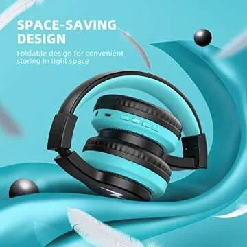 Bluetooth Headphones for Kids, Wireless/Wired Headphones Light Up, Bluetooth Headset with Noise Canceling Microphone, 85/ 94dB Volume Control Headset, Foldable Stereo Headset for Home School