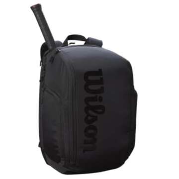 WILSON Black Tennis Bag Padded Compartment Cooler Pocket