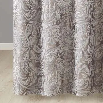 Madison Park Aubrey Modern Shower Curtain - Jacquard Paisley Design - 72 x 72 Inches - Elegant Bathroom Decor