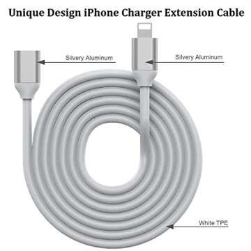 DESOFICON iPhone Charger Extension Cable for iPhone iPad, 6ft Apple MFi Certified Lightning Cable Ex...