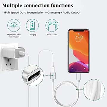 DESOFICON iPhone Charger Extension Cable for iPhone iPad, 6ft Apple MFi Certified Lightning Cable Extension Cord Female to Male Connector Support Audio Video Music Transfer Data and Charge, Silver