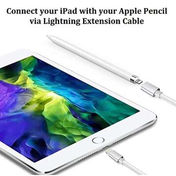 DESOFICON iPhone Charger Extension Cable for iPhone iPad, 6ft Apple MFi Certified Lightning Cable Extension Cord Female to Male Connector Support Audio Video Music Transfer Data and Charge, Silver