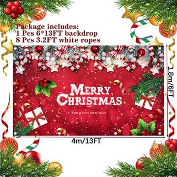 Lordearon 6x13ft Christmas Garage Banner for Holiday Decor