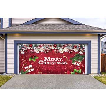 Lordearon 6x13ft Christmas Garage Banner for Holiday Decor