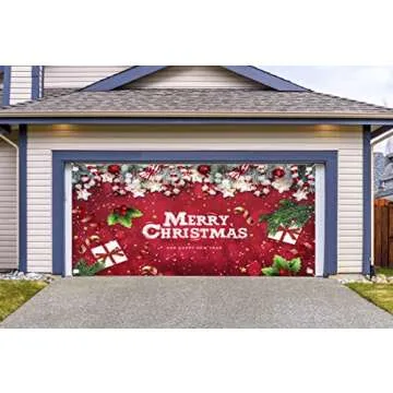 Lordearon 6x13ft Christmas Garage Banner for Holiday Decor