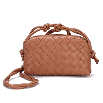 Small Crossbody Shoulder Bag for Women, Mini Camera Bag Card Holder Wallet Purse and Hand-Woven Hand...