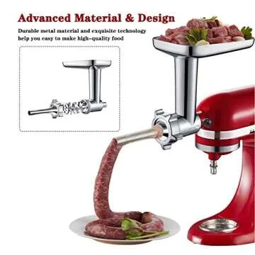 Metal Meat grinder attachment for KitchenAid stand mixers, Meat Grinder Attachment Includes 4 Grinding Plates, 3 Sausage Stuffer Tubes, 2 Grinding Blades, Meat Grinder Machine by COFUN