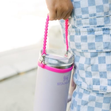 Ryan & Rose Water Bottle Handle - Water Bottle Sling, Carrier, Holder with strap - Soft Durable Silicone - Fits Most 8-40oz Bottles - Compatible Stanley Cup Accessories (Warrior)