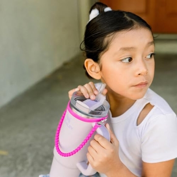 Ryan & Rose Water Bottle Handle - Water Bottle Sling, Carrier, Holder with strap - Soft Durable Silicone - Fits Most 8-40oz Bottles - Compatible Stanley Cup Accessories (Warrior)