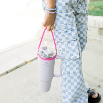 Ryan & Rose Water Bottle Handle - Water Bottle Sling, Carrier, Holder with strap - Soft Durable Silicone - Fits Most 8-40oz Bottles - Compatible Stanley Cup Accessories (Warrior)