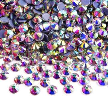 Blinginbox 14400pcs Clear SS6-SS20 4 Sizes Large Quantity Wholesale Hotfix Rhinestone Crystal Glass Strass for Garment (Crystal AB, SS10)