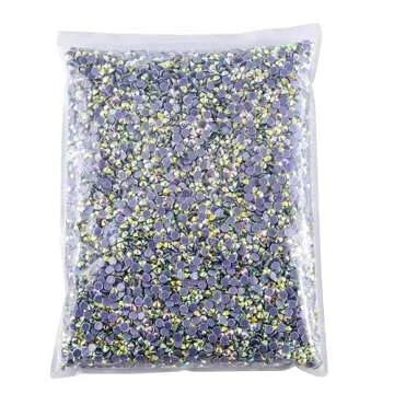 Blinginbox 14400pcs Clear SS6-SS20 4 Sizes Large Quantity Wholesale Hotfix Rhinestone Crystal Glass Strass for Garment (Crystal AB, SS10)