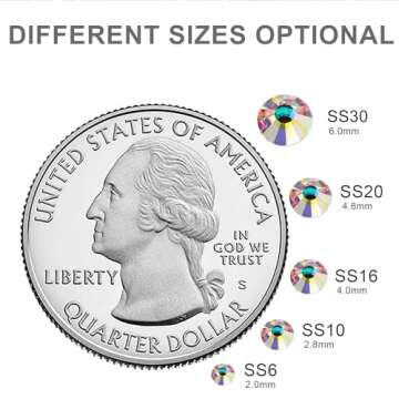 Blinginbox 14400pcs Clear SS6-SS20 4 Sizes Large Quantity Wholesale Hotfix Rhinestone Crystal Glass Strass for Garment (Crystal AB, SS10)