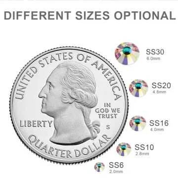 Blinginbox 14400pcs Clear SS6-SS20 4 Sizes Large Quantity Wholesale Hotfix Rhinestone Crystal Glass Strass for Garment (Crystal AB, SS10)