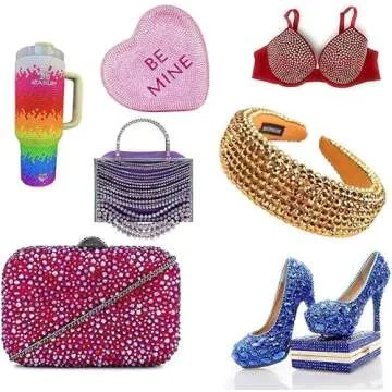 Blinginbox 14400pcs Clear SS6-SS20 4 Sizes Large Quantity Wholesale Hotfix Rhinestone Crystal Glass Strass for Garment (Crystal AB, SS10)