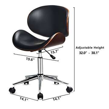 GOODALLIN Modern Mid-century Office Chair - Ergonomic, Swivel, Stylish Design for Modern Workspaces