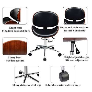 GOODALLIN Modern Mid-century Adjustable Office Chair