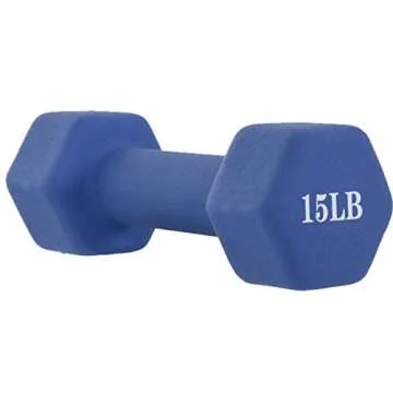 Gorunning Hexagon Neoprene Coated Dumbbell (Pair), Non-Slip Neoprene Hand, Hand Weights Dumbell Set for Men and Women, All-Purpose, Home, Gym, Office (15)