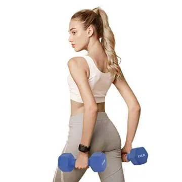 Gorunning Hexagon Neoprene Coated Dumbbell (Pair), Non-Slip Neoprene Hand, Hand Weights Dumbell Set for Men and Women, All-Purpose, Home, Gym, Office (15)