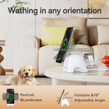 Compact 15W Fast Mag-Safe Charging Station for iPhone