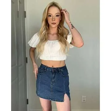 luvmia Skorts for Women: Stylish Denim Mini Skirt with Shorts