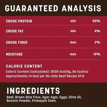 Earth Animal No Hide Stix Beef Flavored Natural Rawhide Free Dog Chews Long Lasting Chew Sticks | Treats for Small Dogs and Cats | Great for Aggressive Chewers (3 Pack)