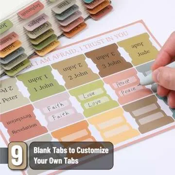 Mr. Pen- Bible Tabs, 75 Tabs, Boho Style, Laminated Bible Tabs for Women and Men, Bible Tabs for Study Bible, Bible Index Tabs, Bible Book Tabs, Bible Labels Tabs, Mr Pen Bible Tabs