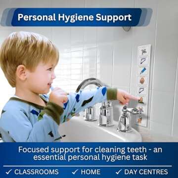 Autism Brushing Teeth Routine Chart –Visual Schedule for Kids -Premium Durable Plastic -Teach How ...