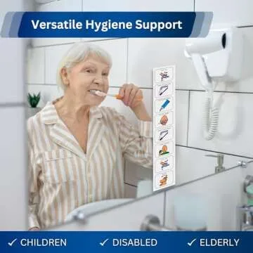 Autism Brushing Teeth Routine Chart –Visual Schedule for Kids -Premium Durable Plastic -Teach How to Brush Your Teeth –Autism Learning Materials –Bathroom Visual for Autism