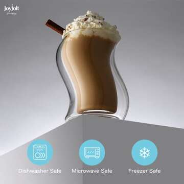JoyJolt Pivot Double Insulated Tumblers - Set of 2 Exceptional 13.5 oz Iced Coffee Tumbler - Elegant...