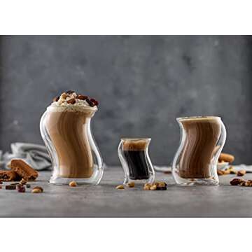 JoyJolt Pivot Double Insulated Tumblers - Set of 2 Exceptional 13.5 oz Iced Coffee Tumbler - Elegant Bar Glasses for Coffee, Tea, or Cold Beverages - 2 x 405 ml Iced Coffee Glasses for Hot Summers