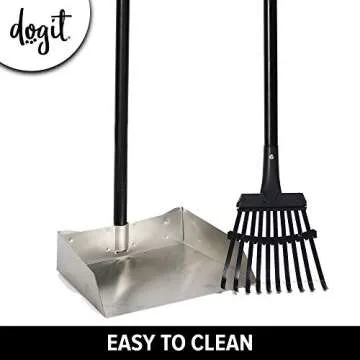 Dogit Waste Scoop, Dog Combo Waste Rake & Dog Pooper Scooper for Grass & Pavement Easy Pickup, Large, 90442