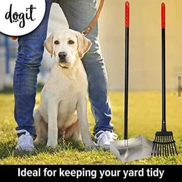 Dogit Waste Scoop, Dog Combo Waste Rake & Dog Pooper Scooper for Grass & Pavement Easy Pickup, Large, 90442