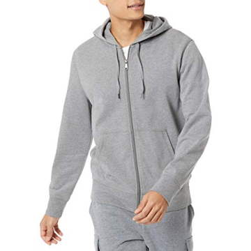 Amazon Essentials Men's Lightweight French Terry Full-Zip Hoodie - Charcoal Heather - X-Large