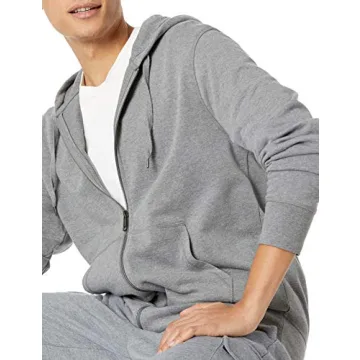Amazon Essentials Lightweight Full-Zip Hoodie - Charcoal Heather