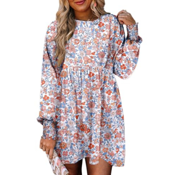 Dokotoo Women's Casual Boho Floral Babydoll Dress for All Occasions
