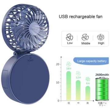 Portable HandFan Necklace Fan - Rechargeable & Stylish