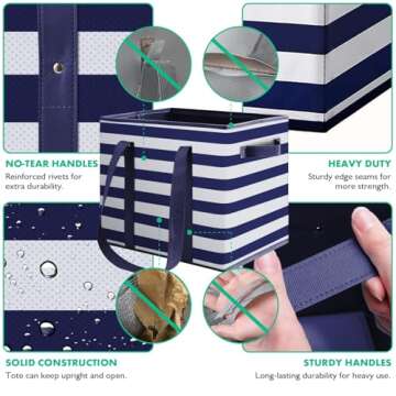 WISELIFE 3 Pack Reusable Grocery Bags Large Water Resistant Grocery Collapsible Heavy Duty Tote Bags for Shopping Picnic