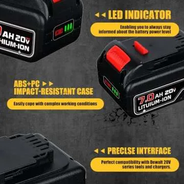 VANON 7.0Ah 20 Volt Replacement Batteries for Dewalt