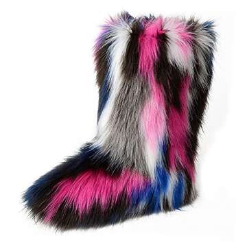 ZOSCGJMY Faux Fur Winter Boots for Women